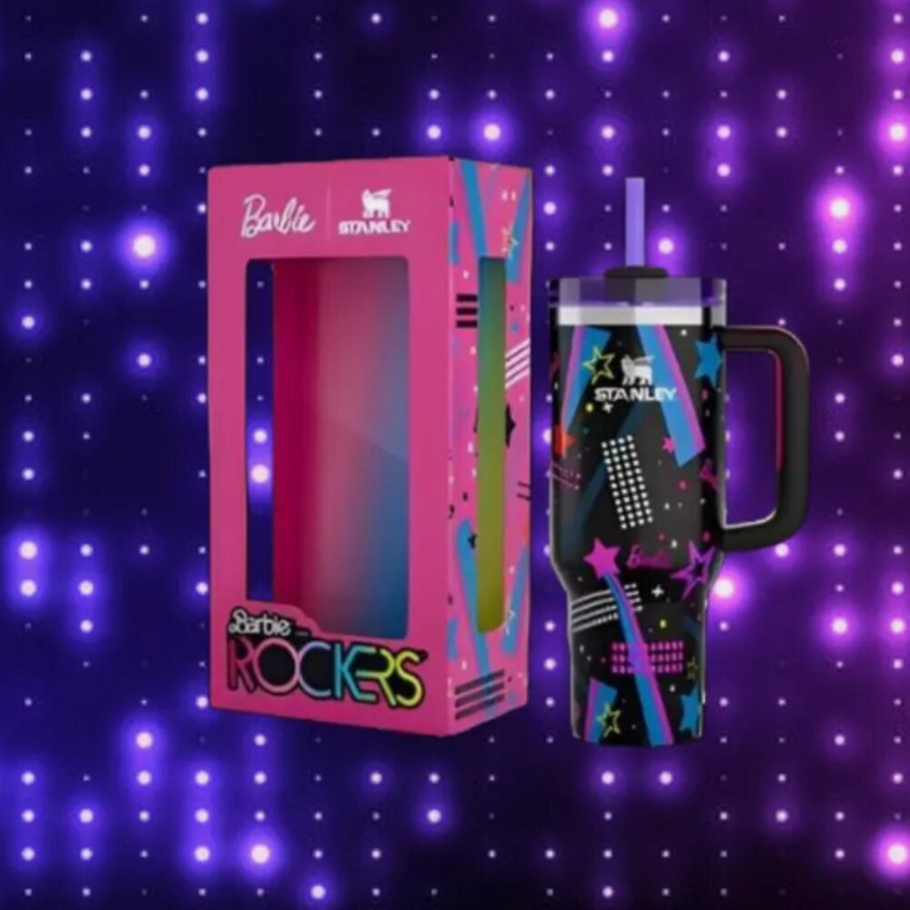 Stanley X Barbie 40oz 80's ROCKER Quencher Limited Edition NWT
